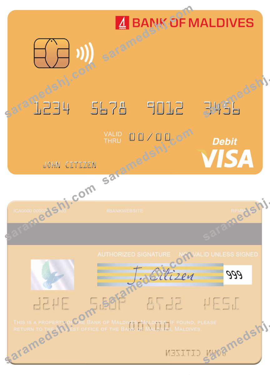 Maldives Bank of Maldives visa debit card